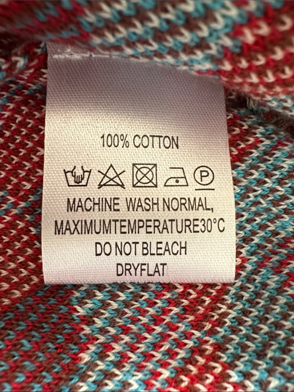 OxKnit Short-Sleeve Scoop-Collar Knit Sweater in Red, Blue & White 100% Cotton - Picture 9 of 9